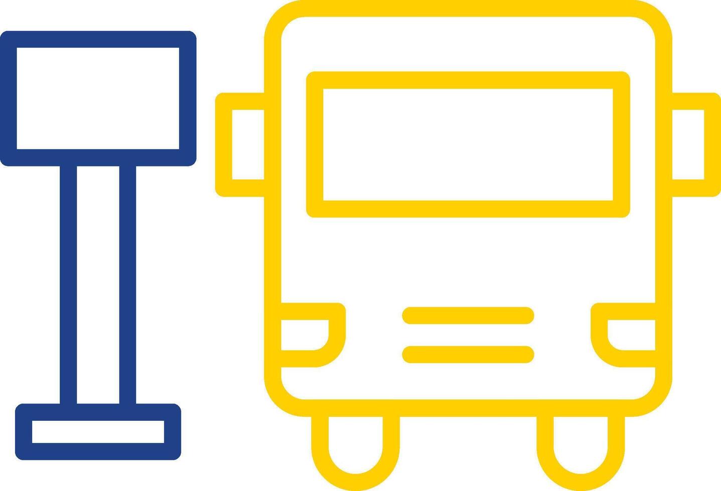 Bus Station Line Two Colour Icon Design vector