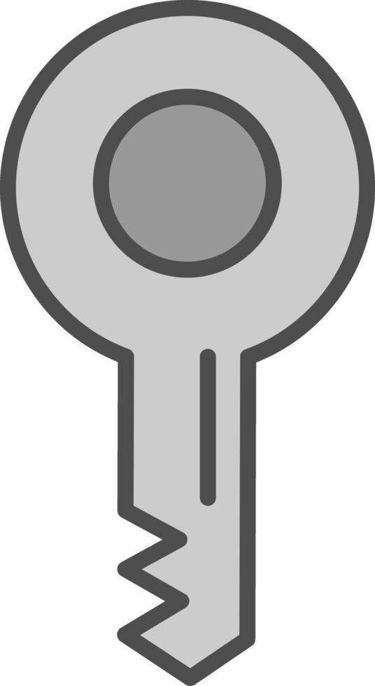 Key Line Filled Greyscale Icon Design vector