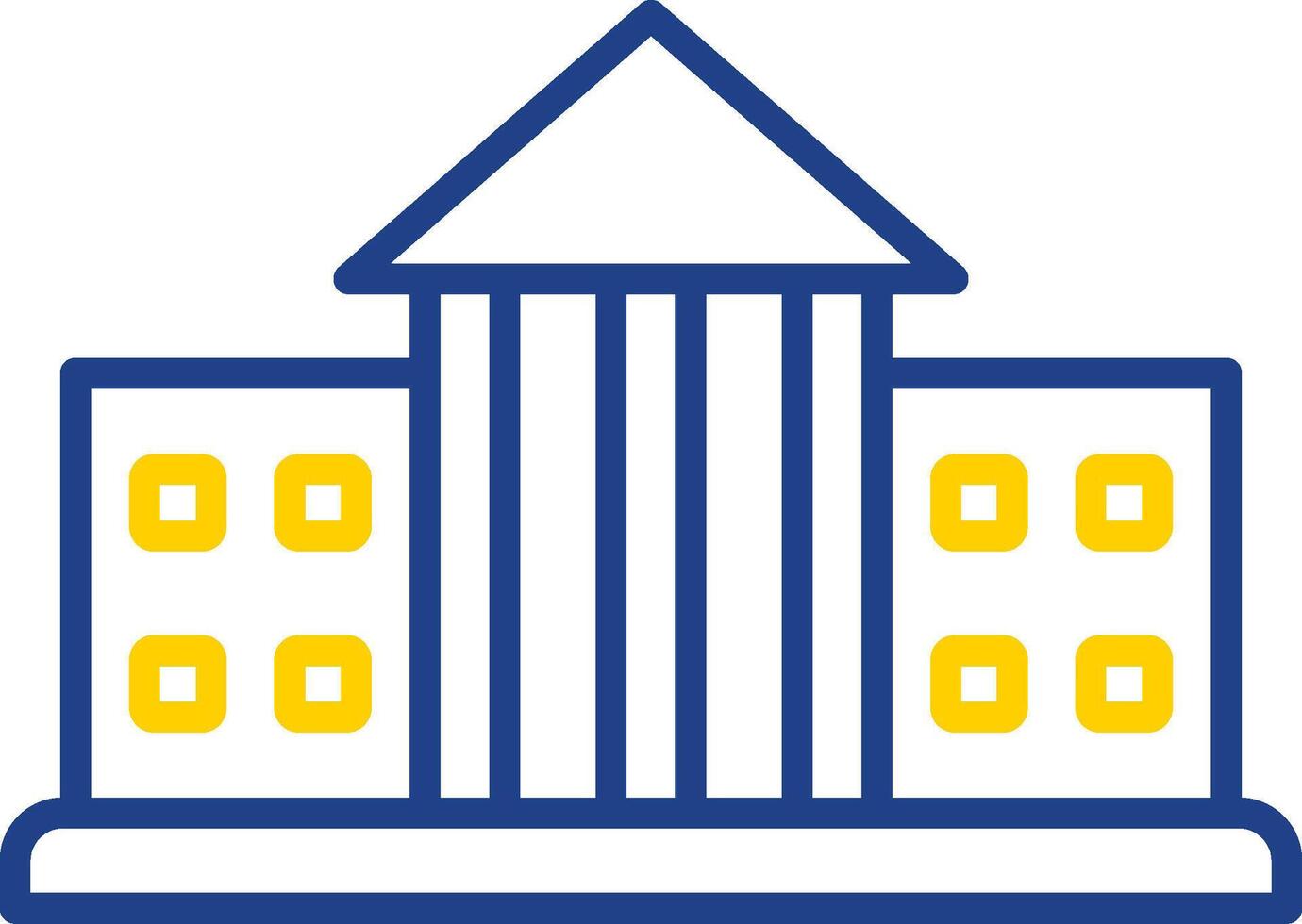 City Hall Line Two Colour Icon Design vector