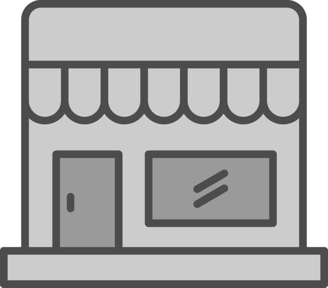 Shop Line Filled Greyscale Icon Design vector