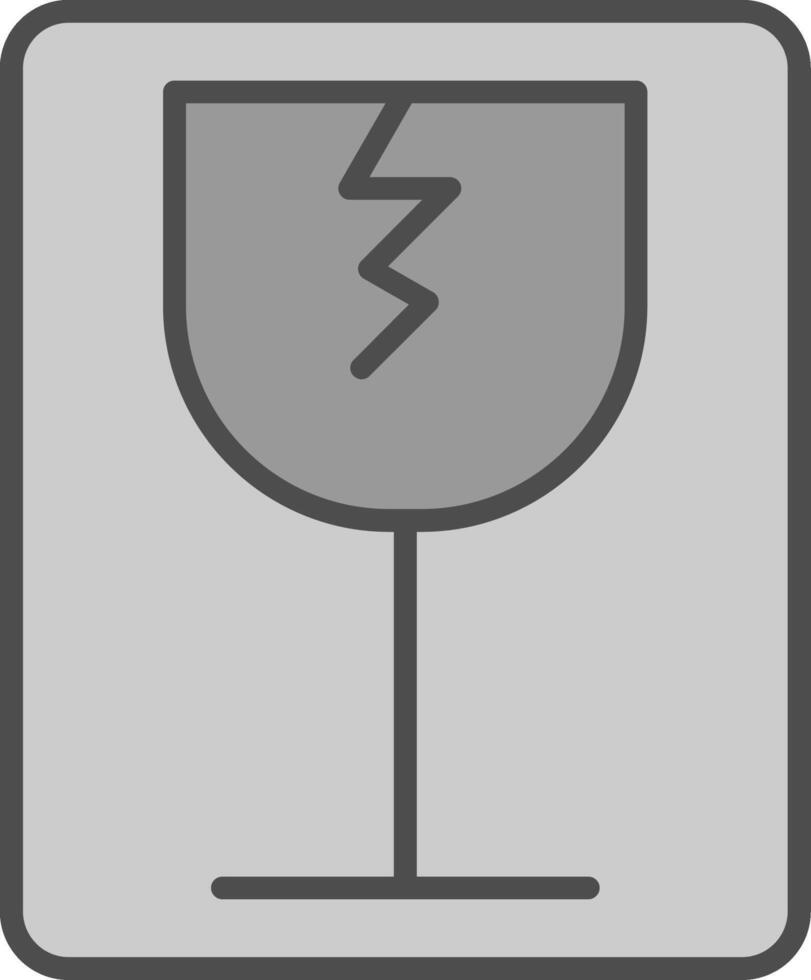 Fragile Line Filled Greyscale Icon Design vector
