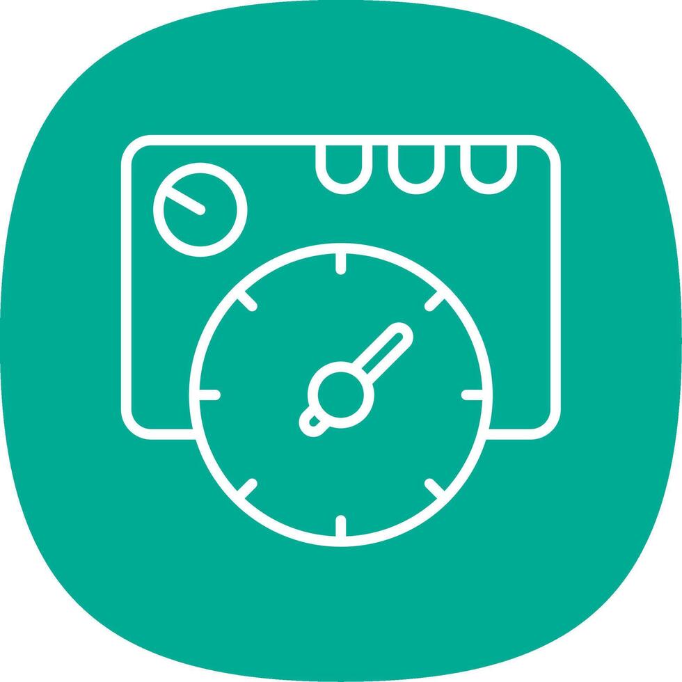 Thermostat Line Curve Icon Design vector