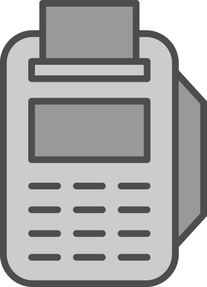 Pos Terminal Line Filled Greyscale Icon Design vector