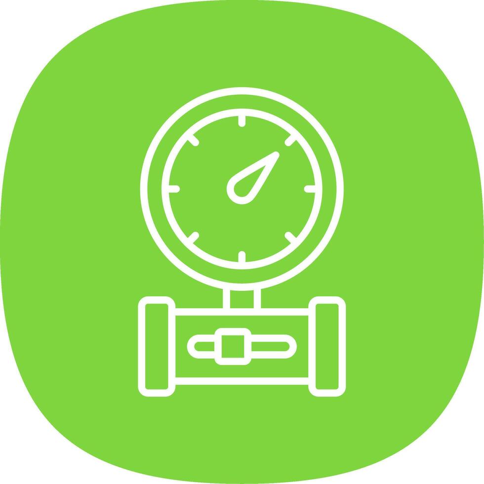 Pressure Gauge Line Curve Icon Design vector