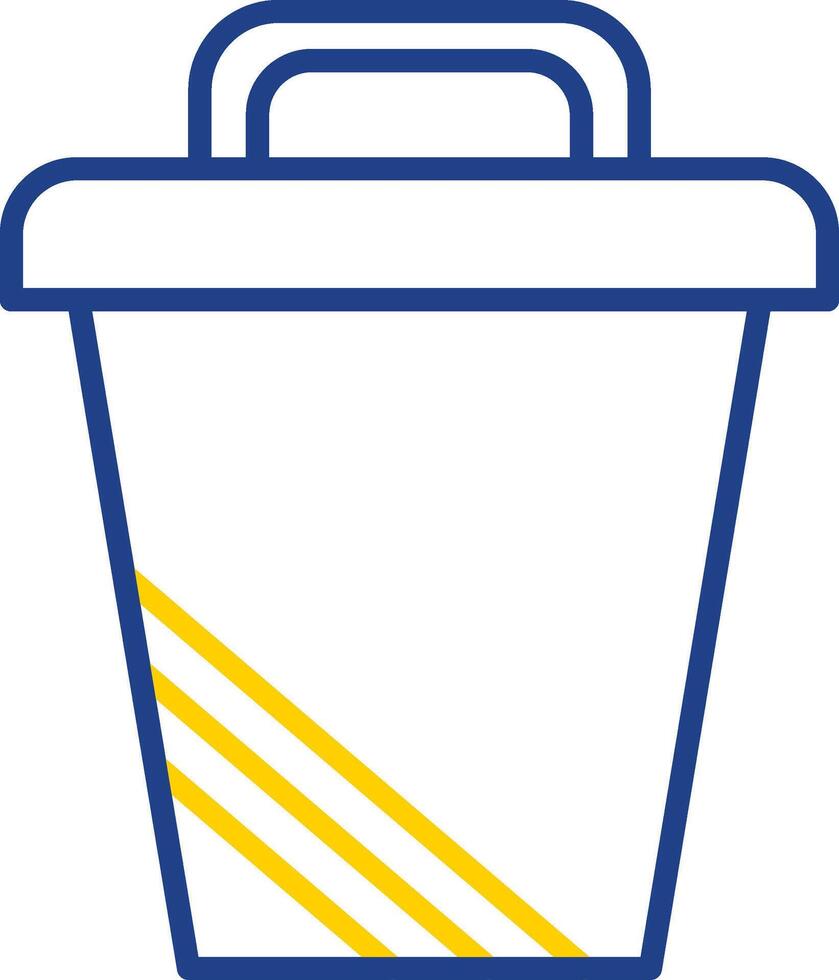 Trash Can Line Two Colour Icon Design vector