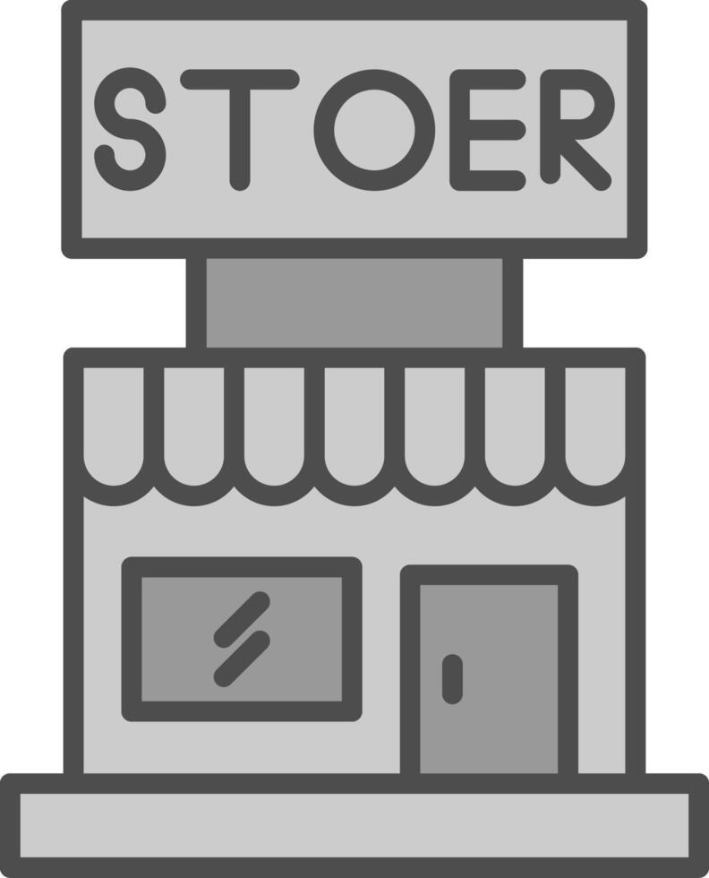 Store Line Filled Greyscale Icon Design vector