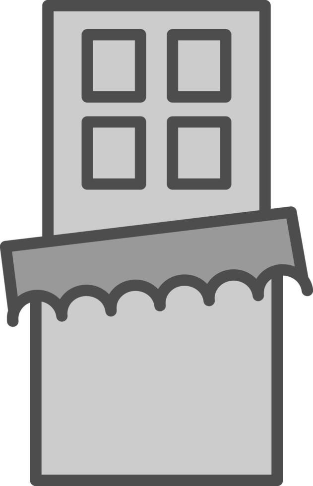 Chocolate Bar Line Filled Greyscale Icon Design vector
