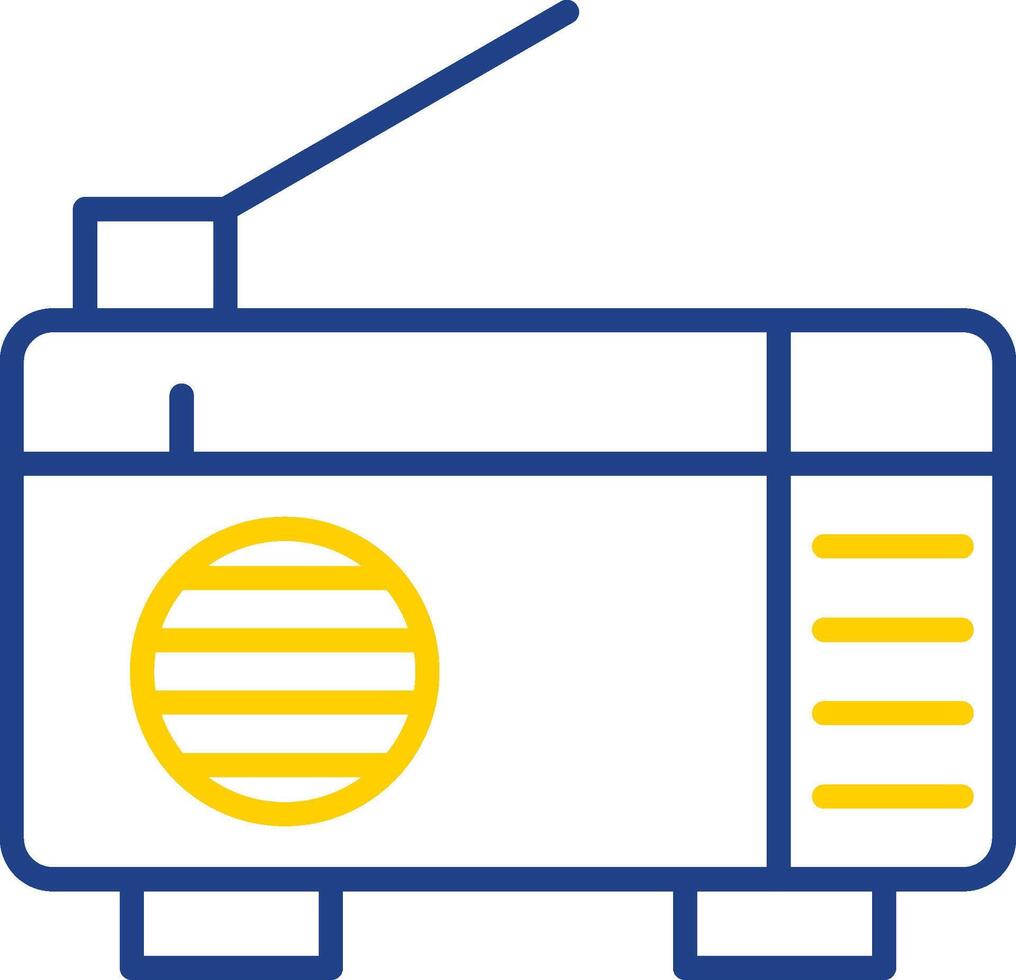 Radio Line Two Colour Icon Design vector