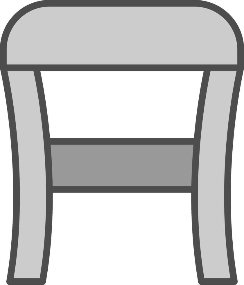 Stool Line Filled Greyscale Icon Design vector