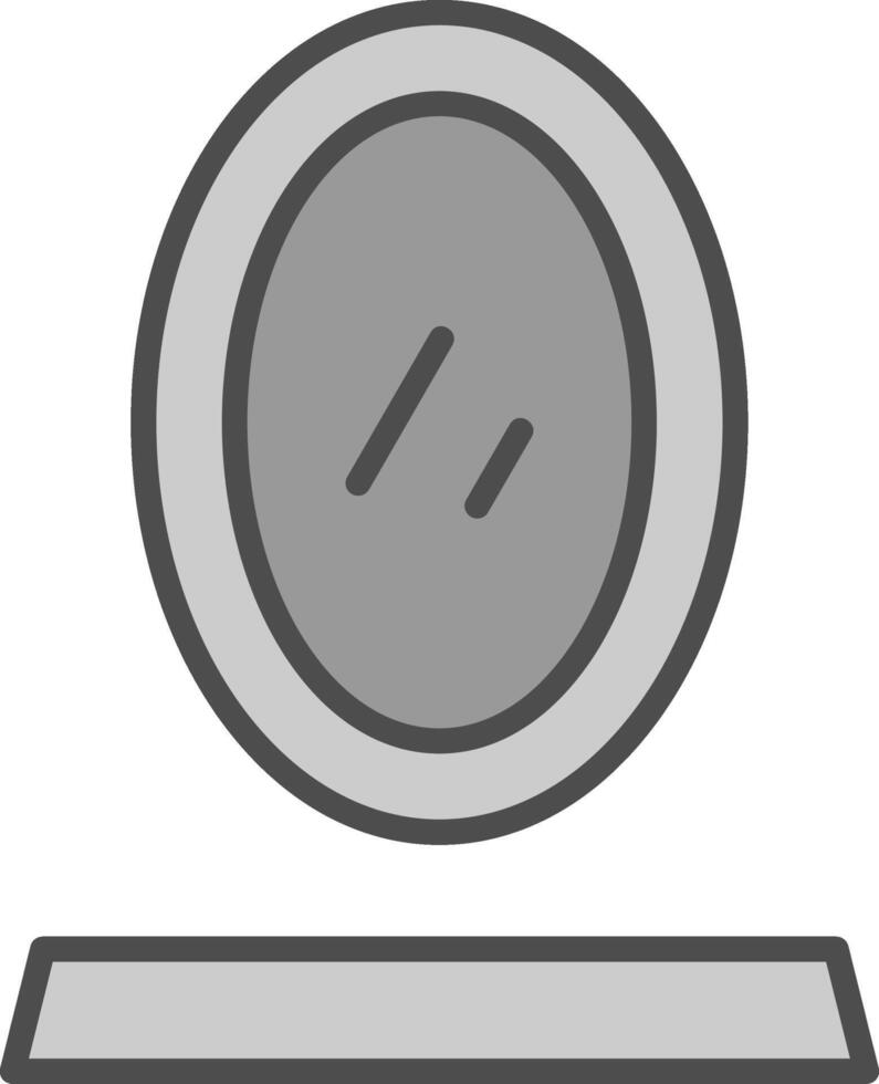 espejo línea lleno escala de grises icono diseño vector