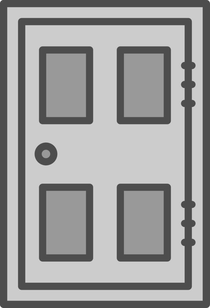 Door Line Filled Greyscale Icon Design vector