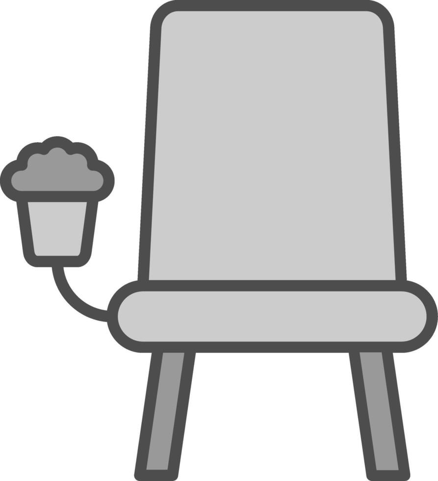 Cinema Seat Line Filled Greyscale Icon Design vector