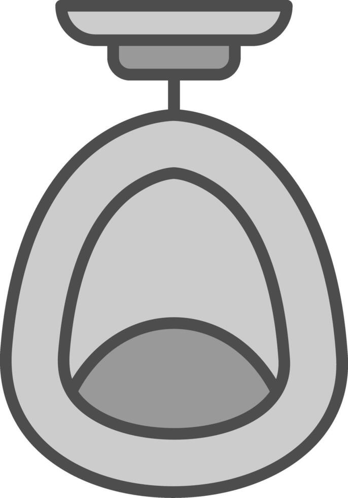 huevo silla línea lleno escala de grises icono diseño vector