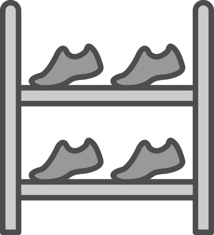 Shoe Rack Line Filled Greyscale Icon Design vector