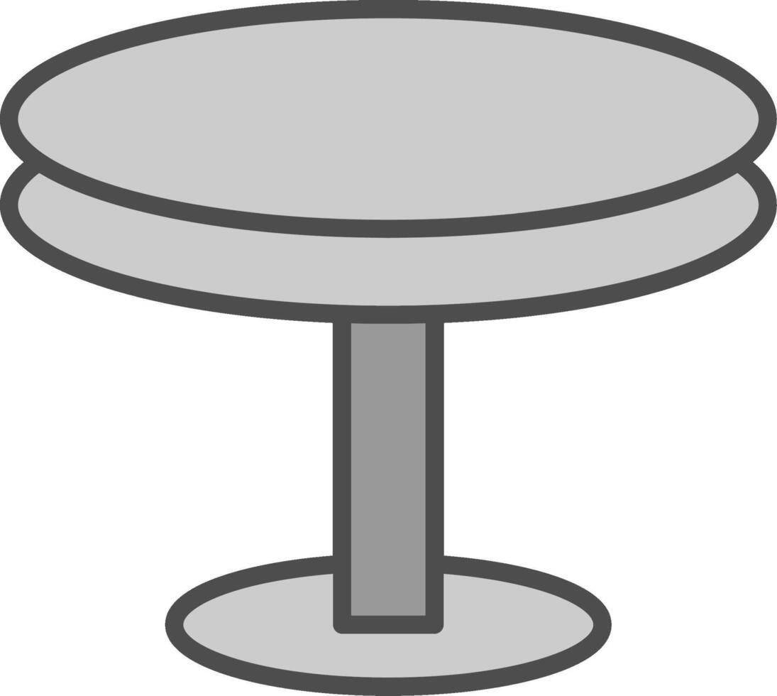 Round Table Line Filled Greyscale Icon Design vector