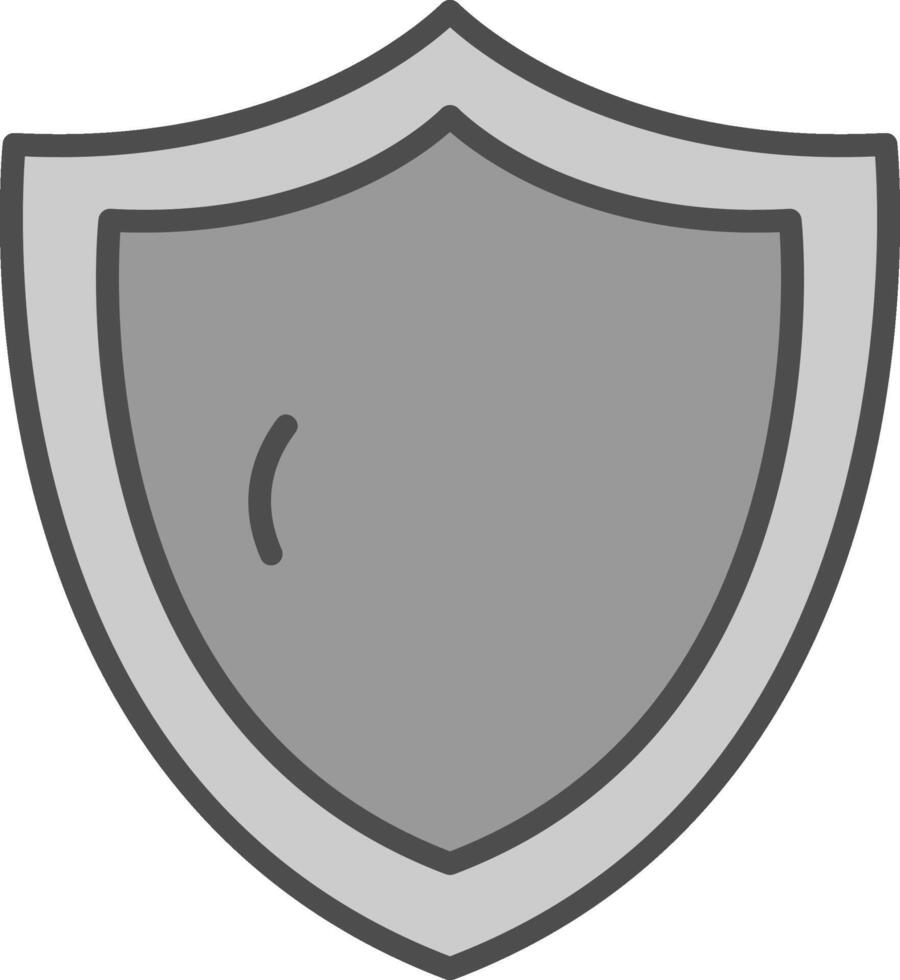 Security Shield Line Filled Greyscale Icon Design vector