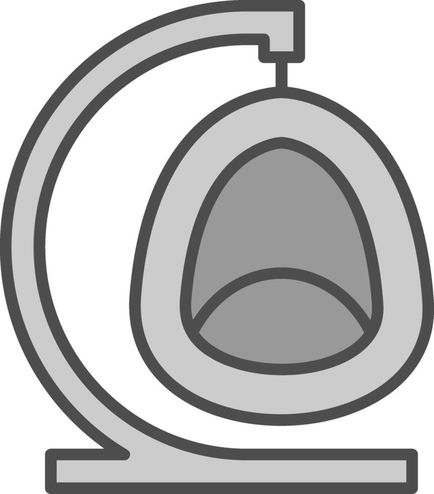 Egg Chair Line Filled Greyscale Icon Design vector