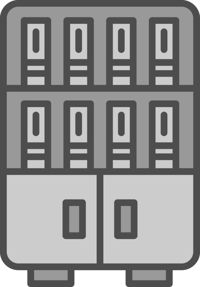 Bookshelf Line Filled Greyscale Icon Design vector