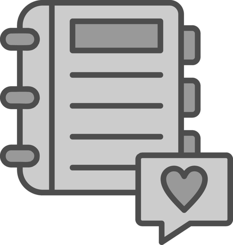 Favourite Subject Line Filled Greyscale Icon Design vector