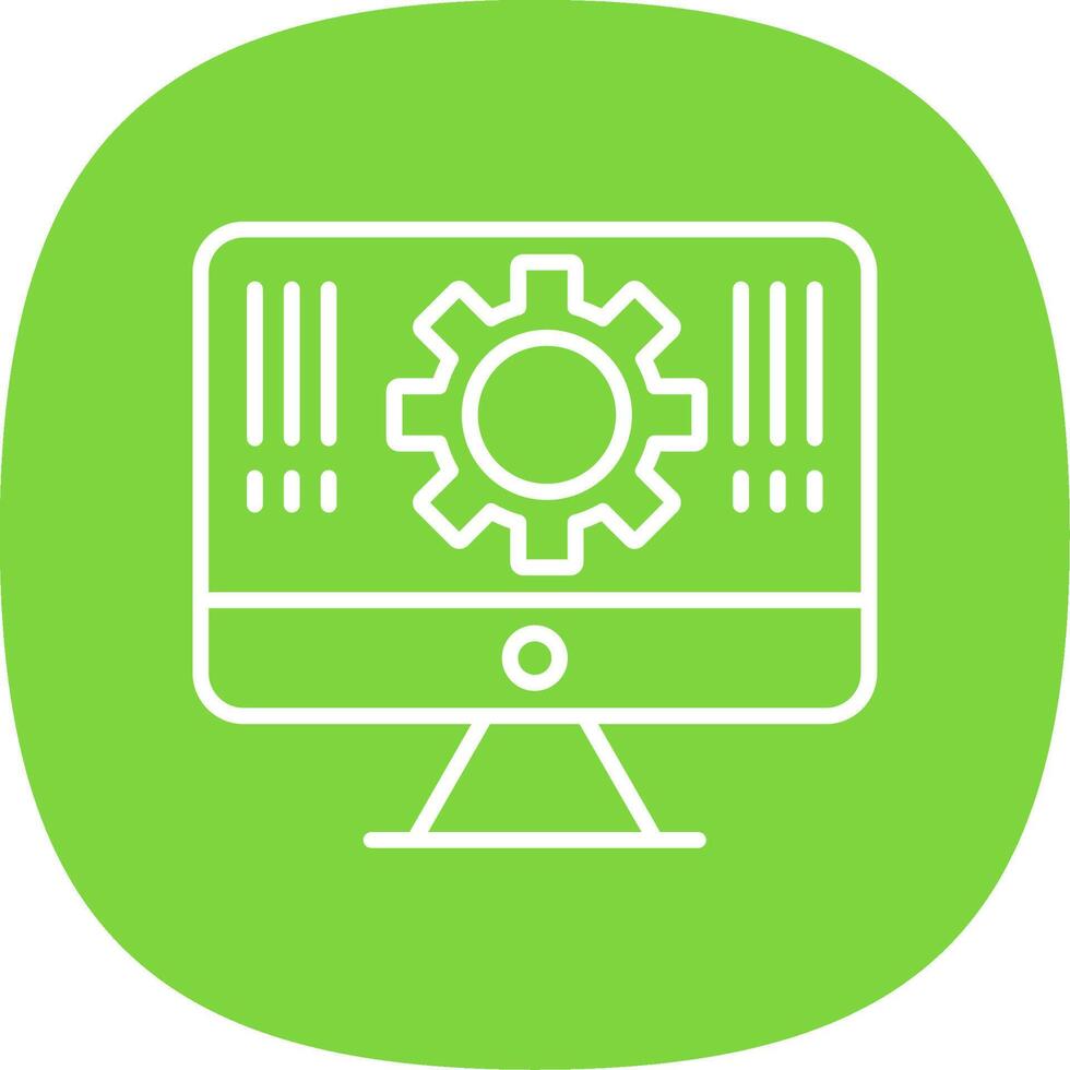 Monitor Line Curve Icon Design vector