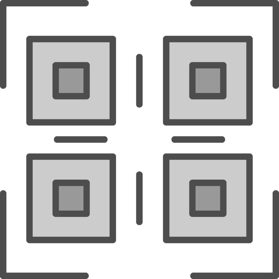 Qr Code Line Filled Greyscale Icon Design vector