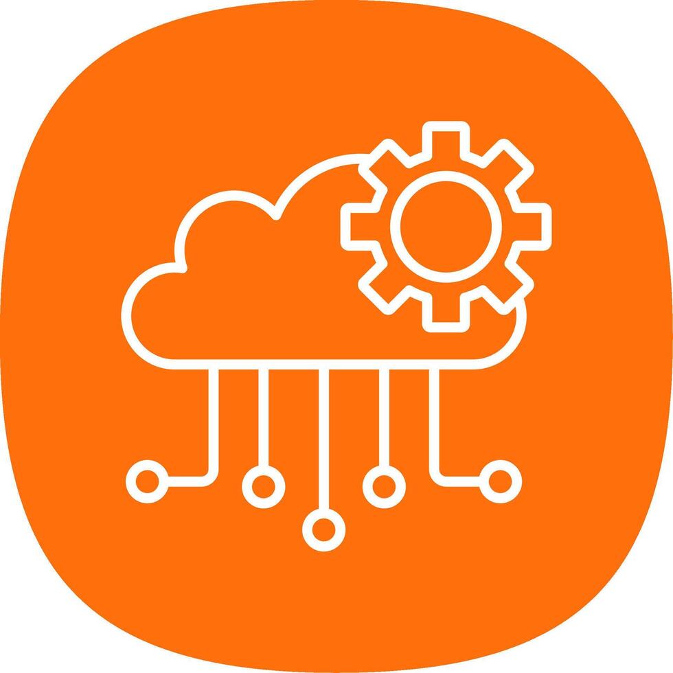 Cloud Computing Line Curve Icon Design vector