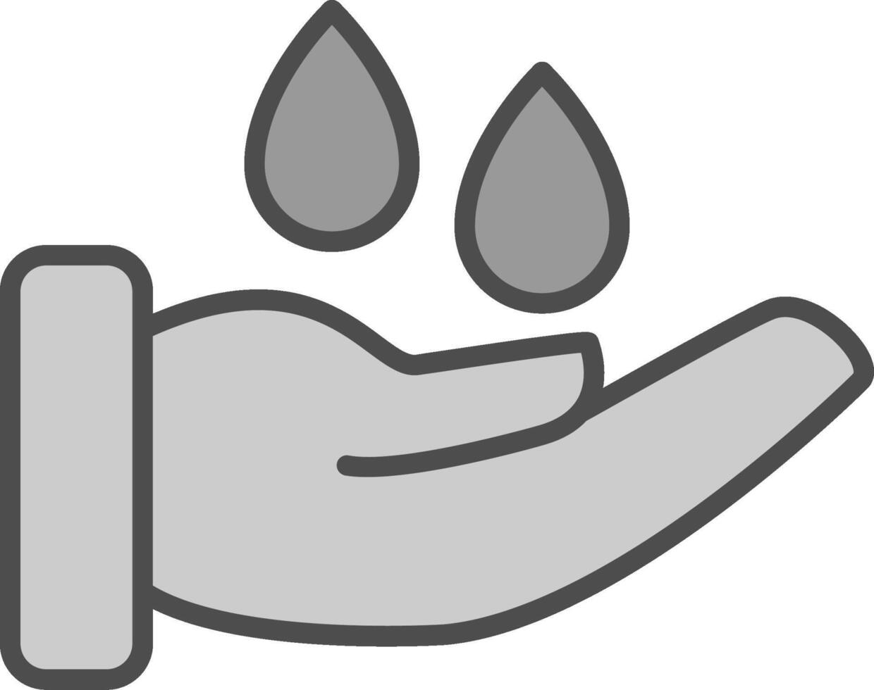Save Water Line Filled Greyscale Icon Design vector