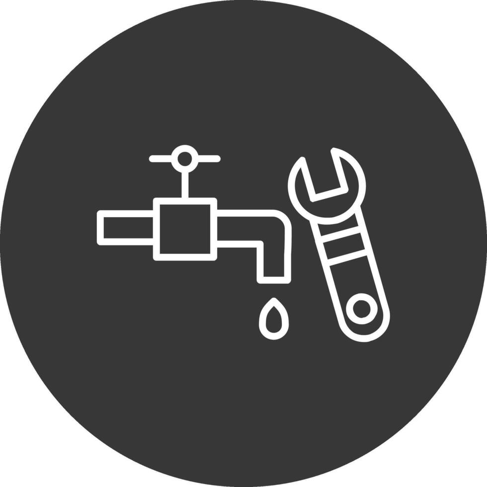 Plumbing Line Inverted Icon Design vector