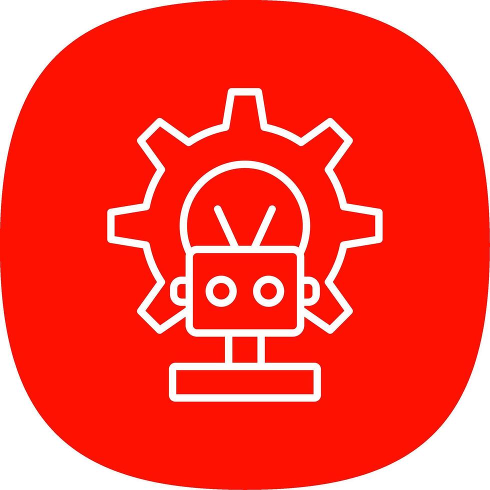 Robot Line Curve Icon Design vector