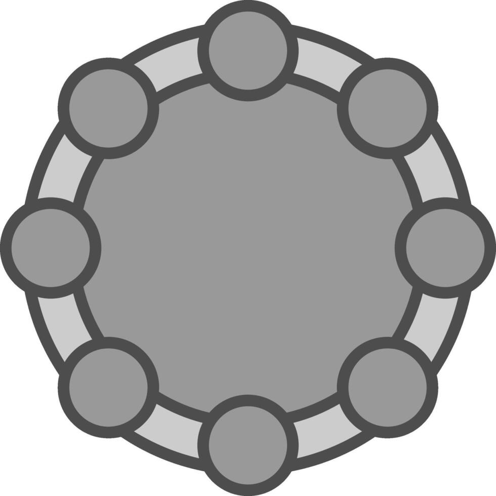 Tambourine Line Filled Greyscale Icon Design vector