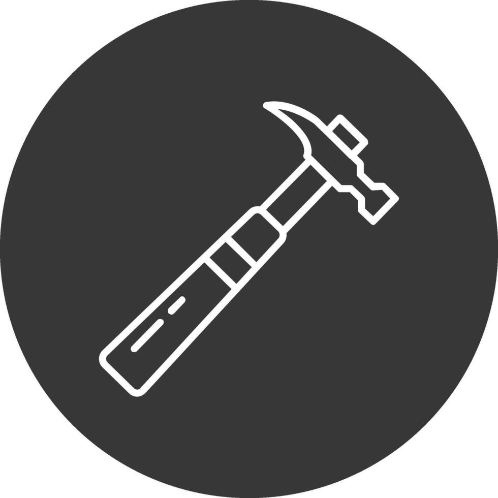 Hammer Line Inverted Icon Design vector