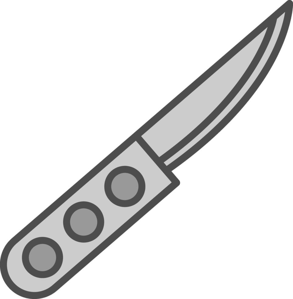 cuchillo línea lleno escala de grises icono diseño vector