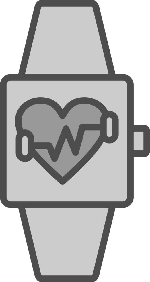 Fitness Watch Line Filled Greyscale Icon Design vector