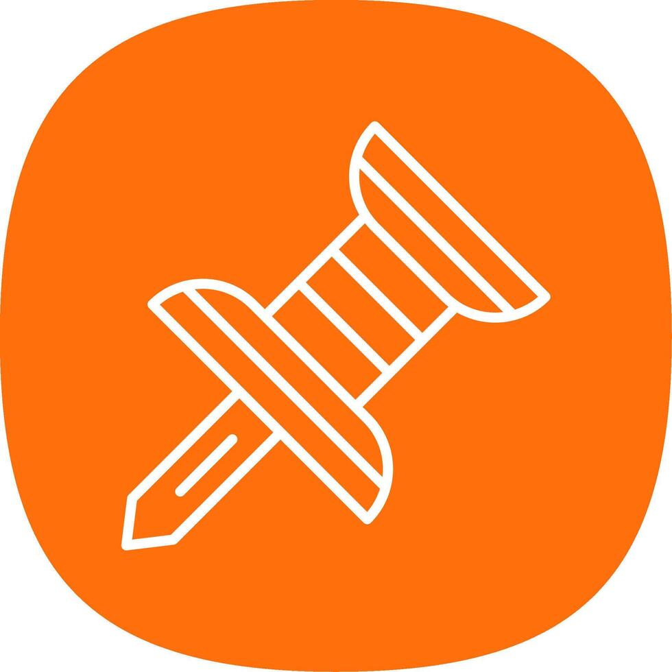 Push Pin Line Curve Icon Design vector