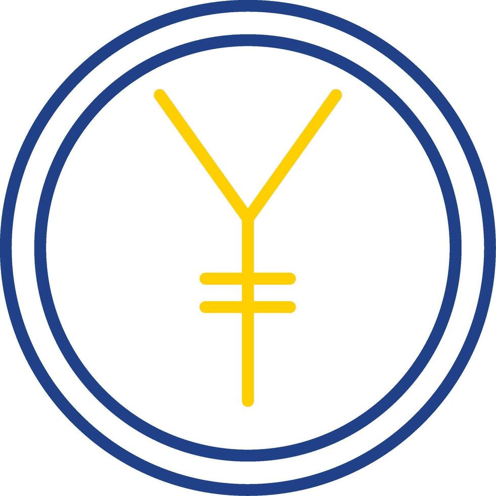 Yen Line Two Colour Icon Design vector