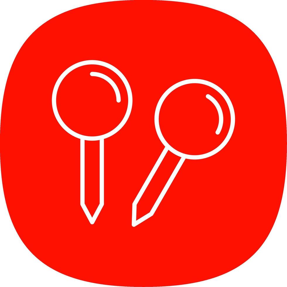 Pins Line Curve Icon Design vector