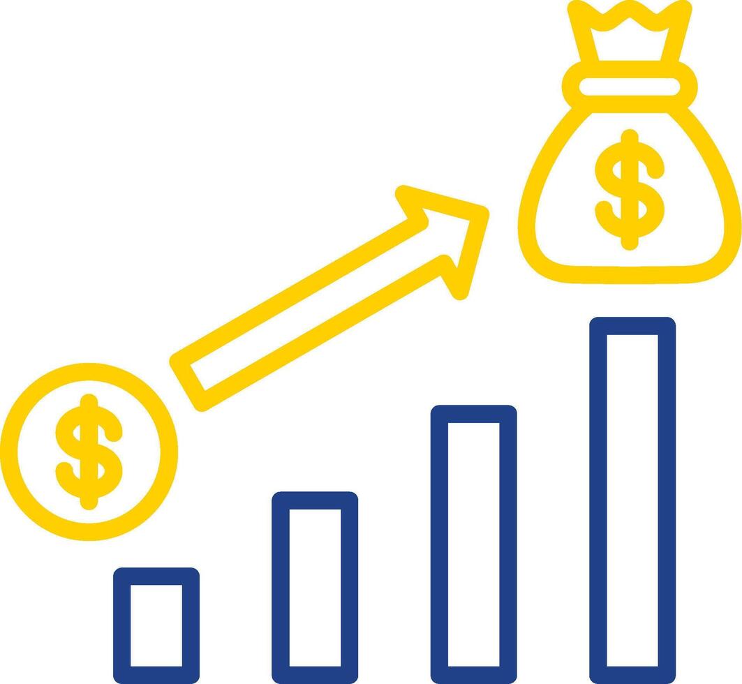 Money Growth Line Two Colour Icon Design vector