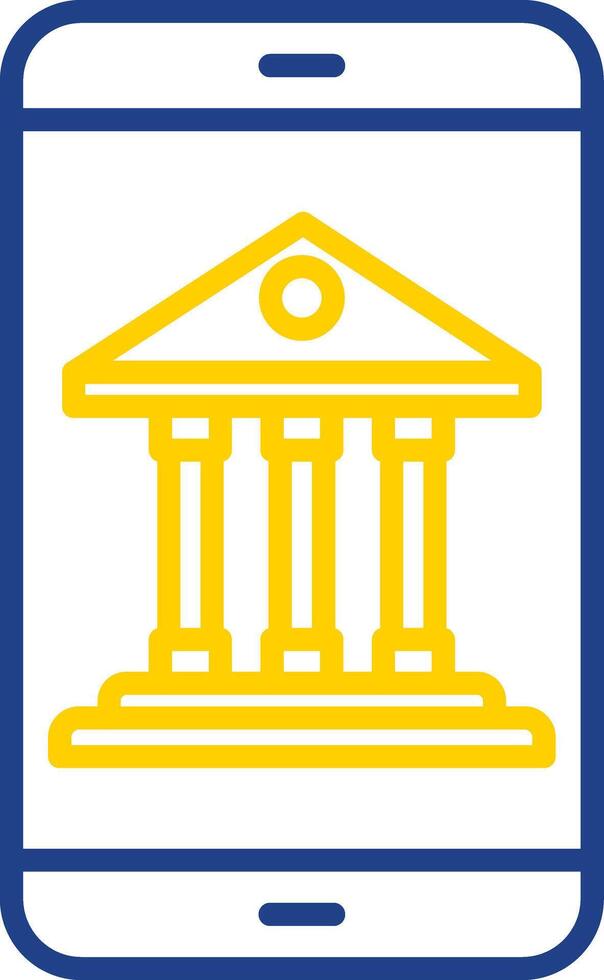 Mobile Banking Line Two Colour Icon Design vector