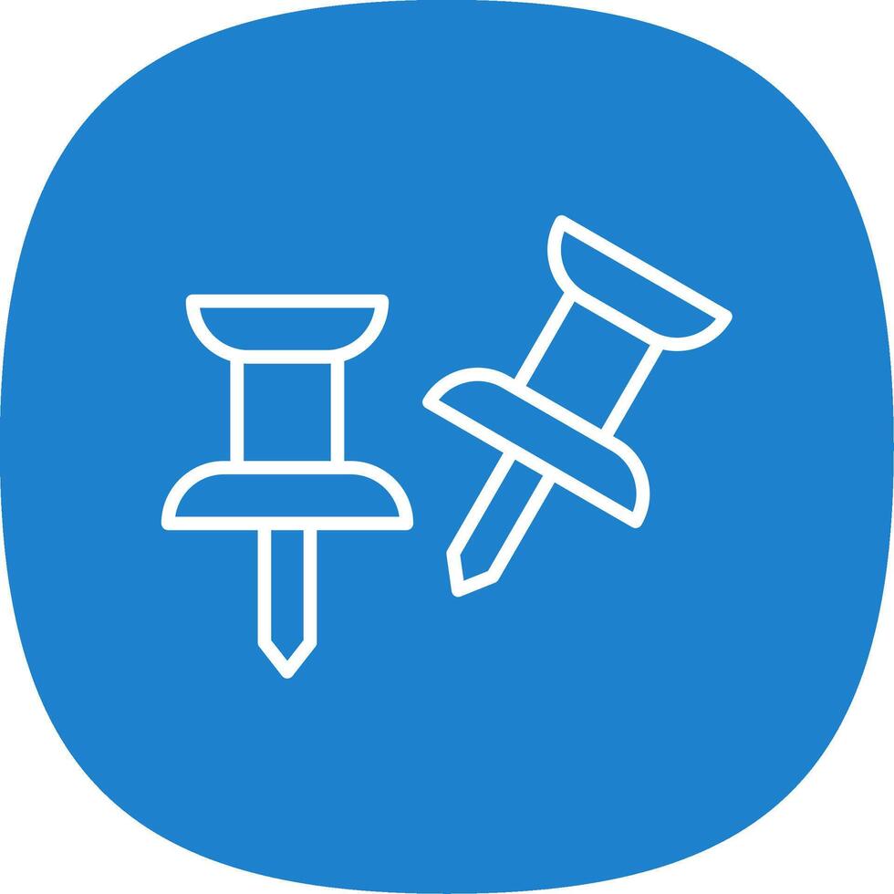 Push Pin Line Curve Icon Design vector
