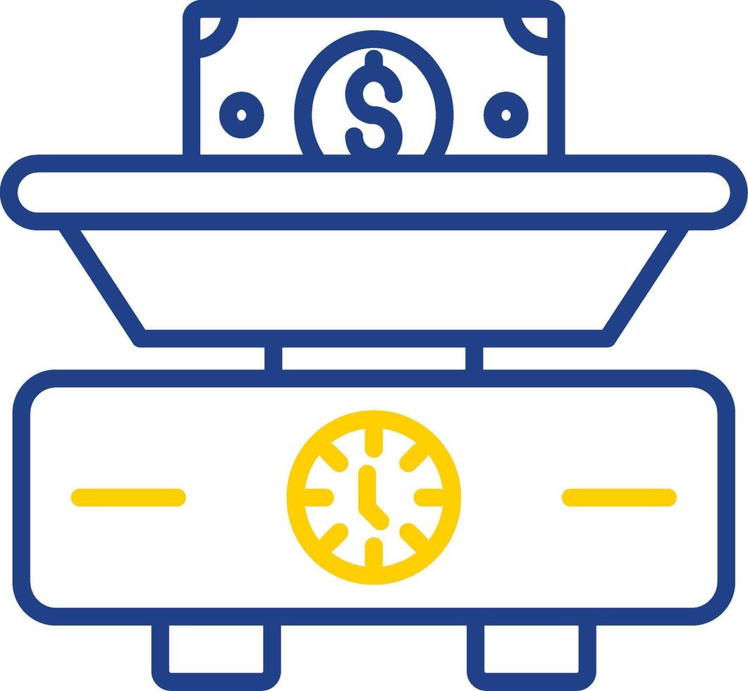 Weighing Scale Line Two Colour Icon Design vector