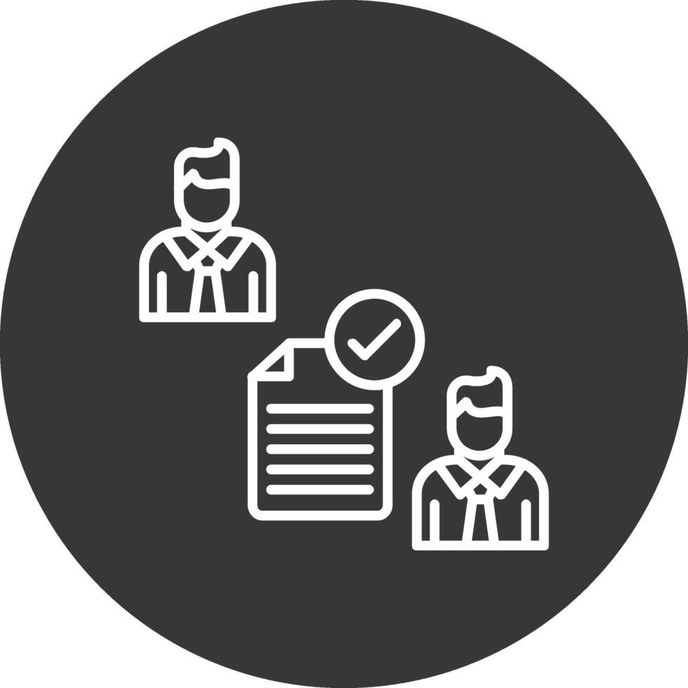 Conclusion Of Contract Line Inverted Icon Design vector