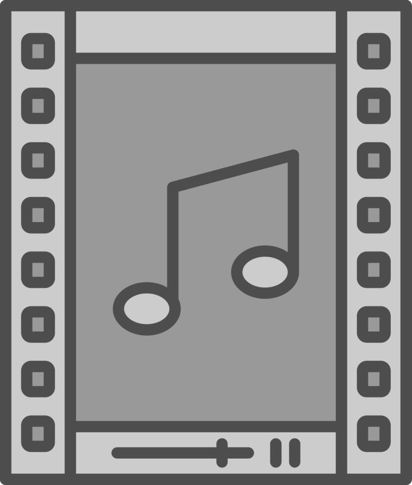 Reel Line Filled Greyscale Icon Design vector
