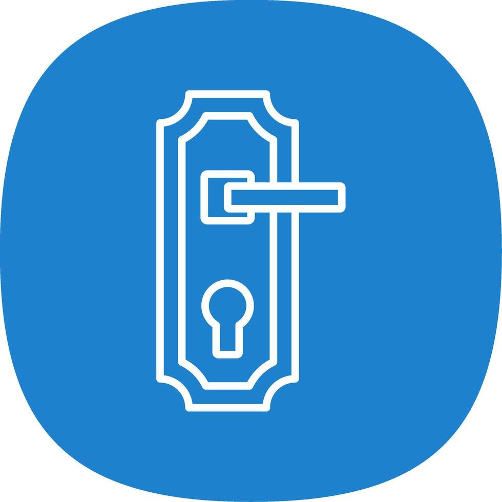 Door Handle Line Curve Icon Design vector