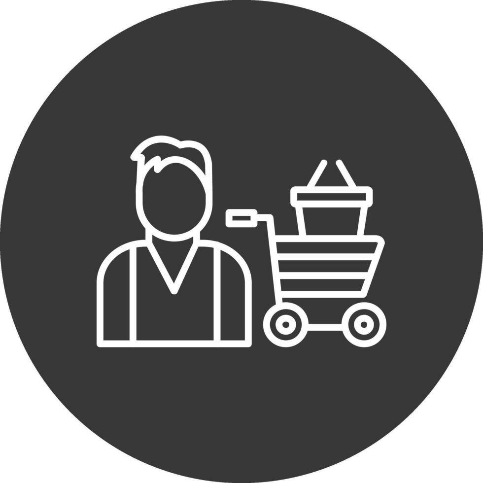 Buyer Line Inverted Icon Design vector