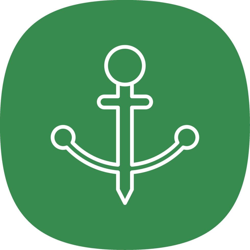 Anchor Line Curve Icon Design vector