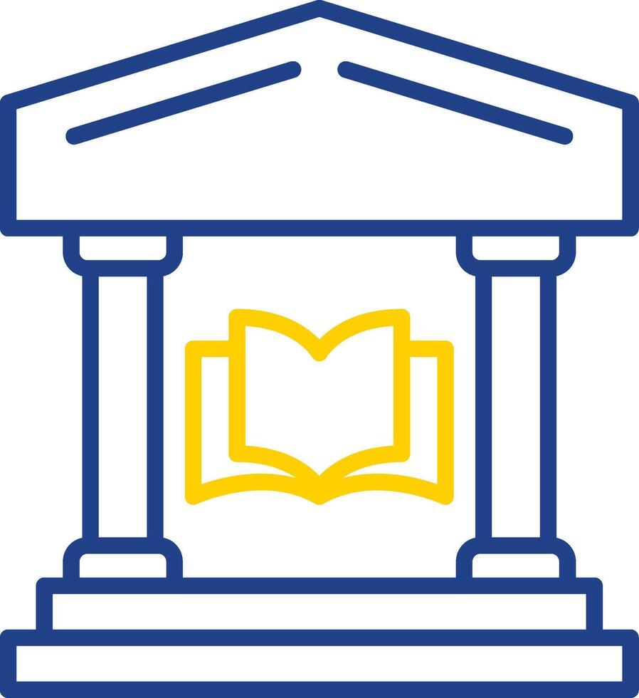 Library Line Two Colour Icon Design vector