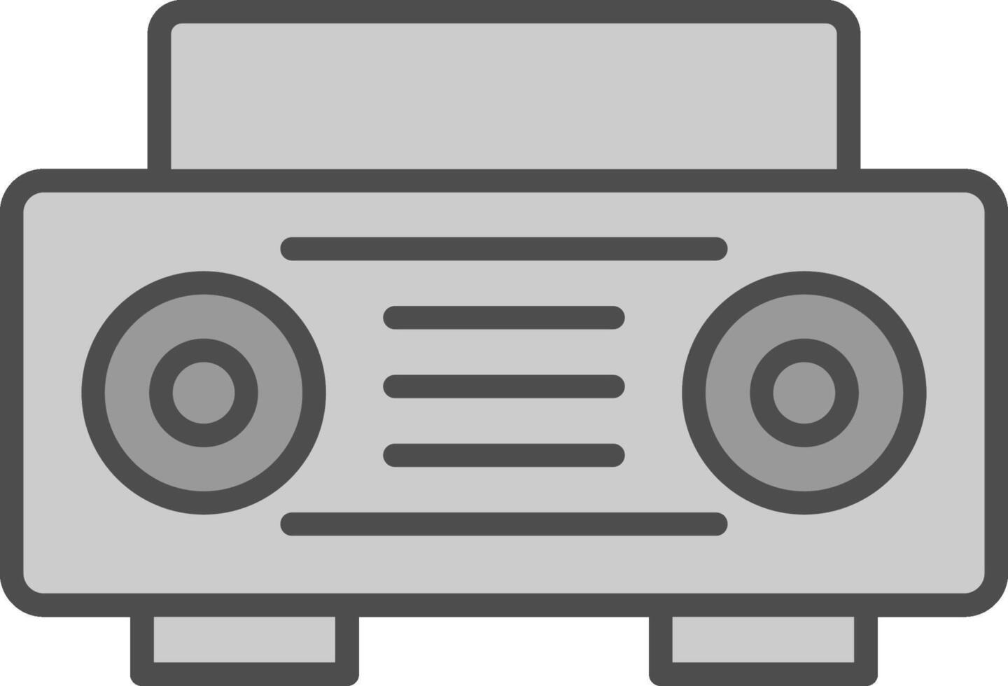 Radio Line Filled Greyscale Icon Design vector