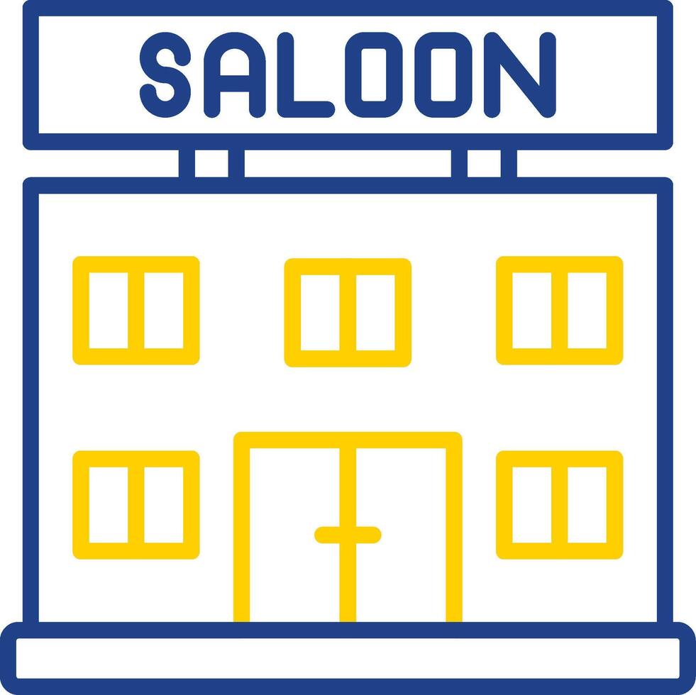 Saloon Line Two Colour Icon Design vector