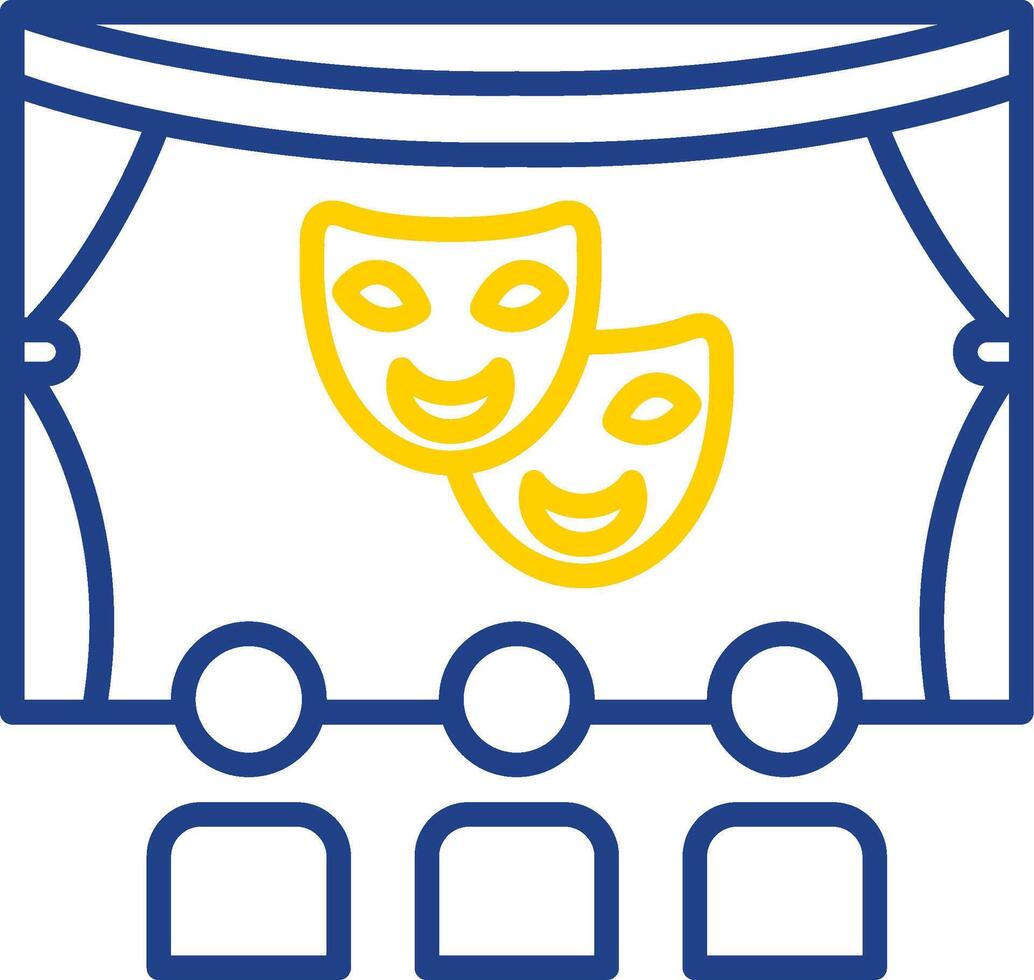 Theater Line Two Colour Icon Design vector