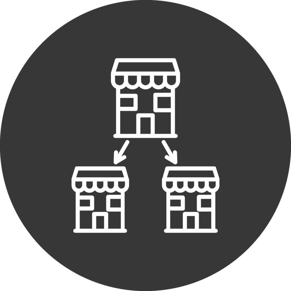 Chain Store Line Inverted Icon Design vector